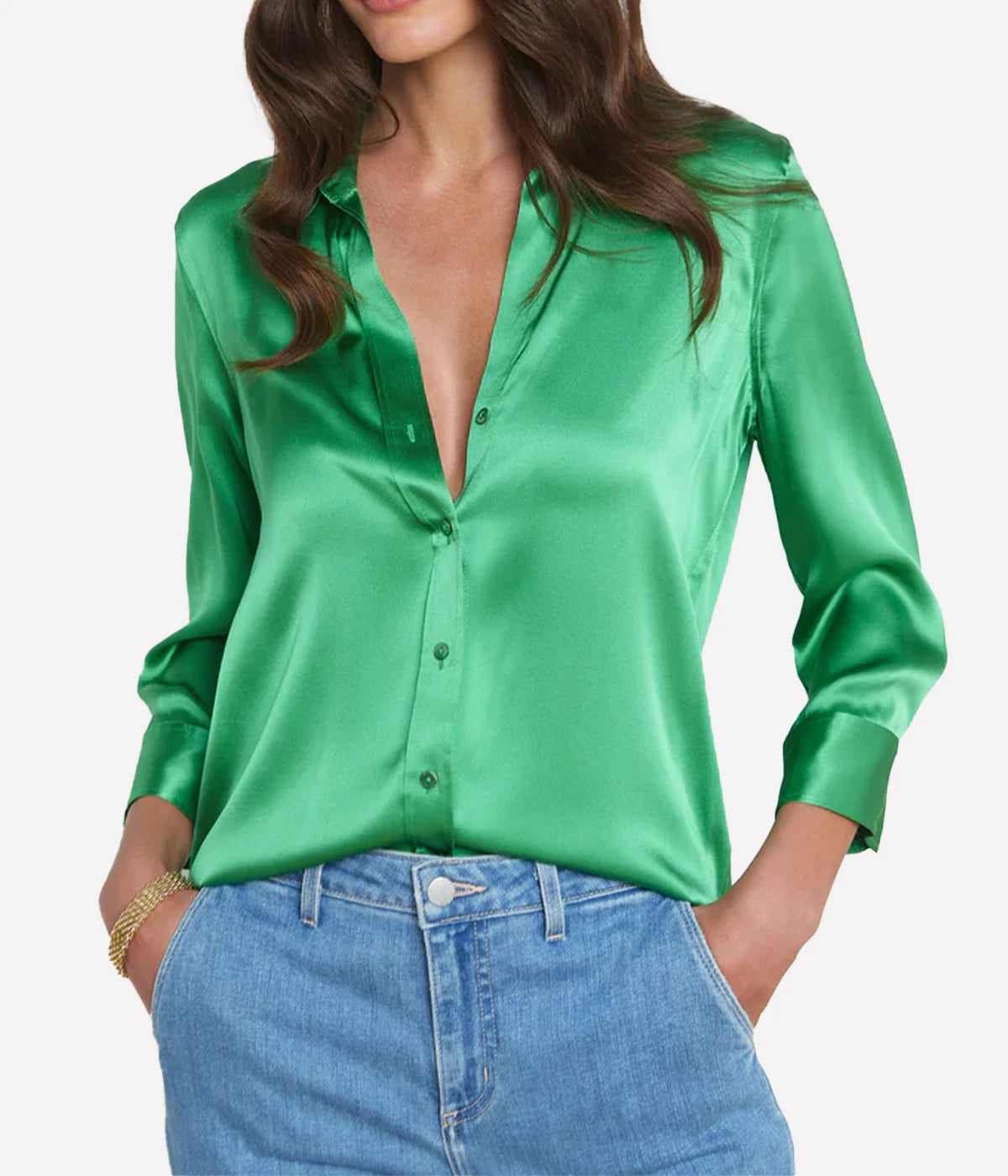 *FINAL SALE* Dani 3/4 Sleeve Blouse in Fern