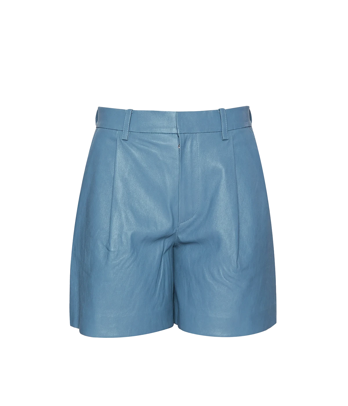 *FINAL SALE* Deep Pleated Short in Chambray Blue