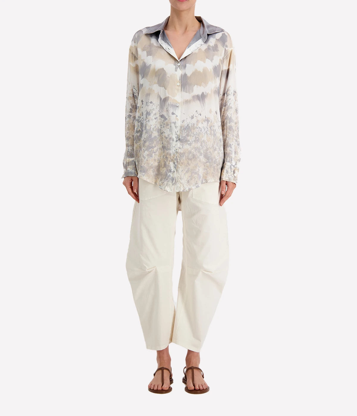 Degrade Silk Shirt in Ghiaccio