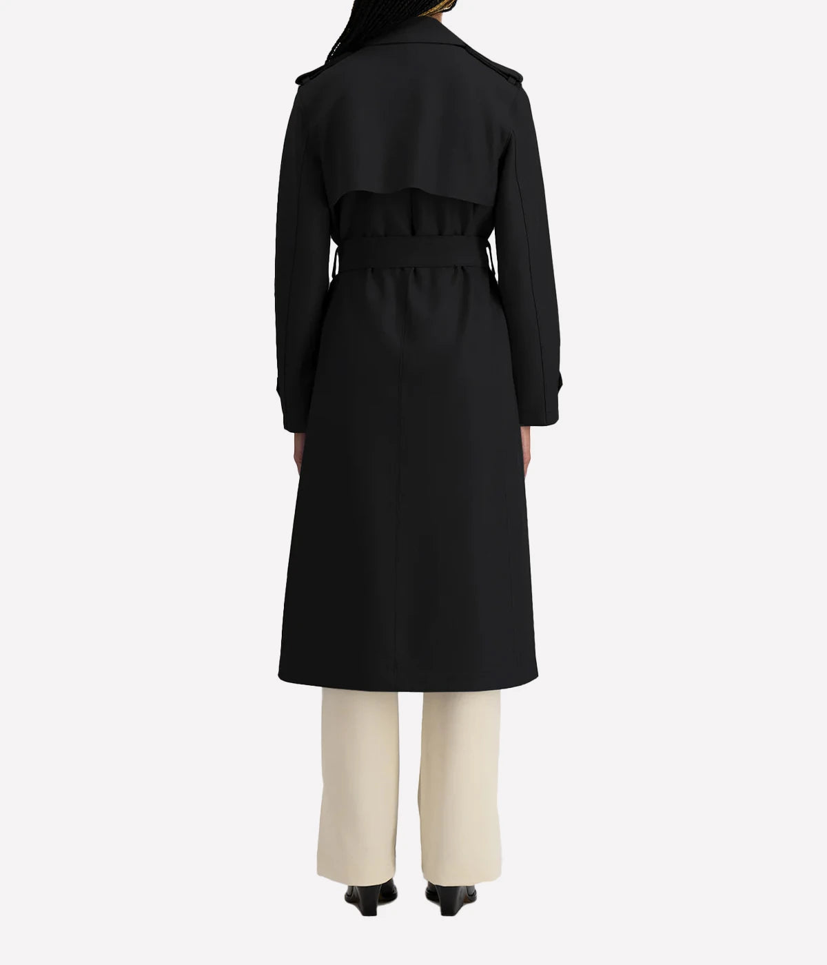 Double Vent Trench Coat in Black