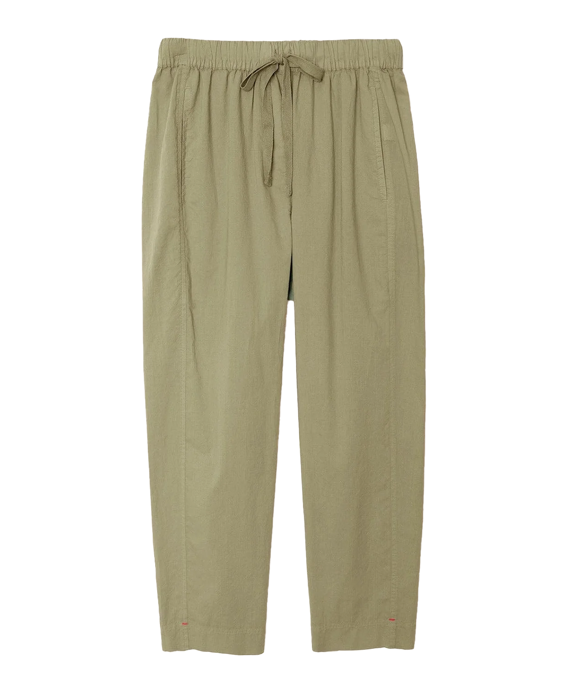 ALT text: Draper Pant in Dark Seagrass by Xirena with slightly tapered leg and soft cotton poplin fabric