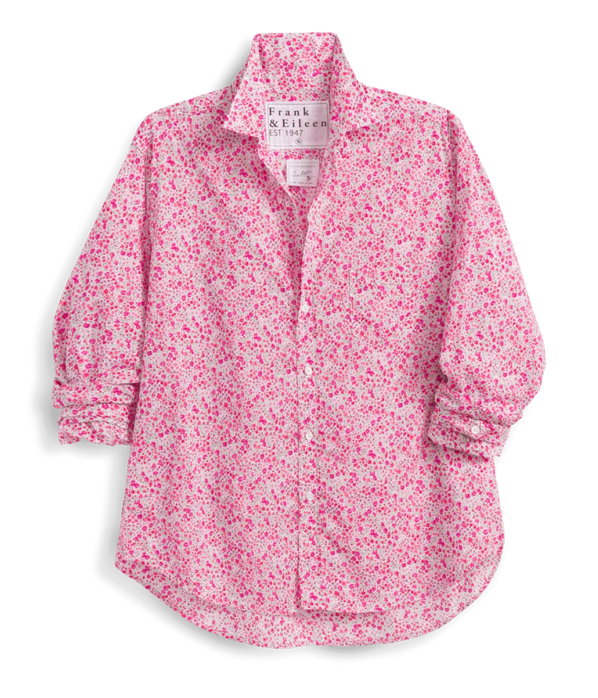 Eileen Woven Button-Up Shirt in Pink Flowers