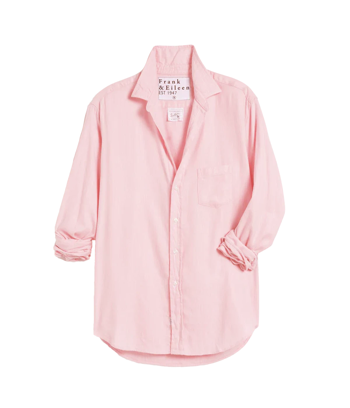 Crafted from a luxuriously smooth, cashmere-touch fabric that feels otherworldly against the skin, this is Frank and Eileen’s best-seller, the Eileen Shirt. A blend of their finest fabrics, Italian Cotton and Italian Tencel, together with added brushing for a super soft finish, wash and wear this bra-friendly pink button up shirt all year. 
