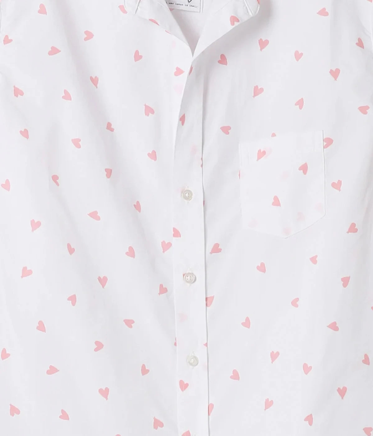 Eileen Relaxed Button Up Shirt in Pink Messy Hearts Cotton