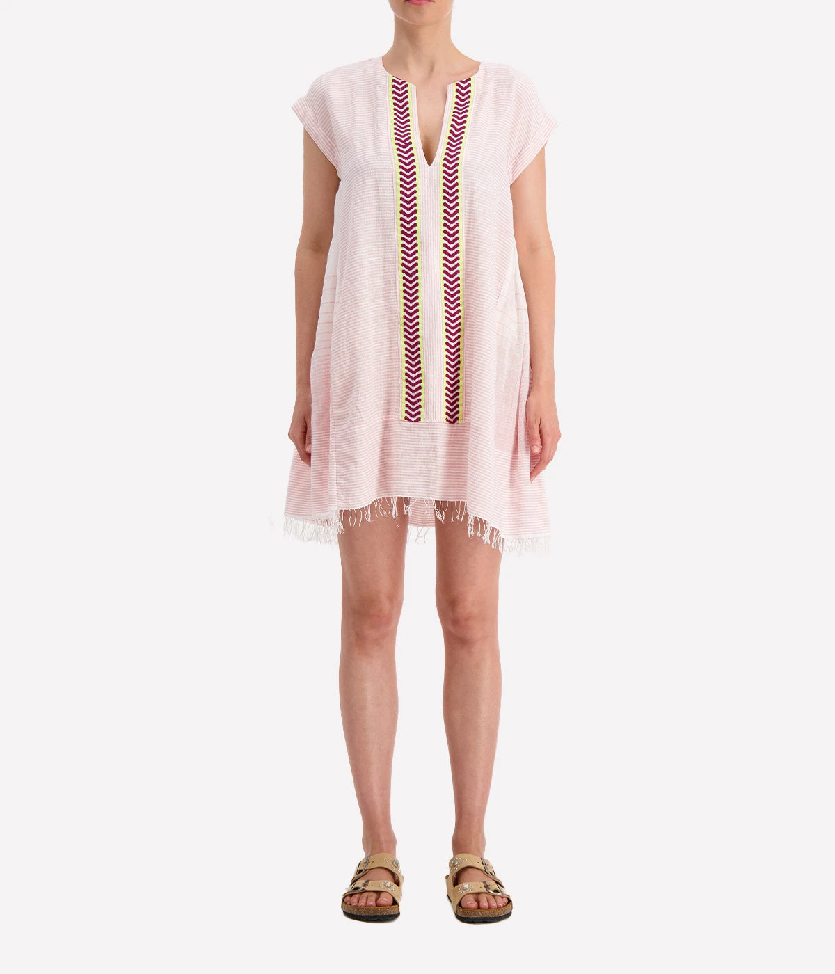 Elina Caftan in Kesiti Pink