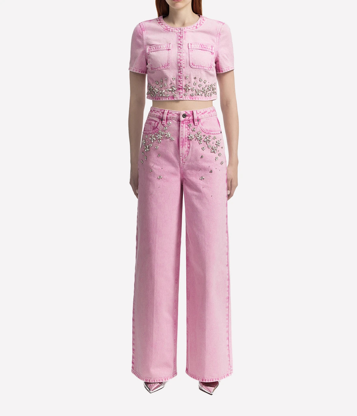 *FINAL SALE* Embellished Jeans in Pink