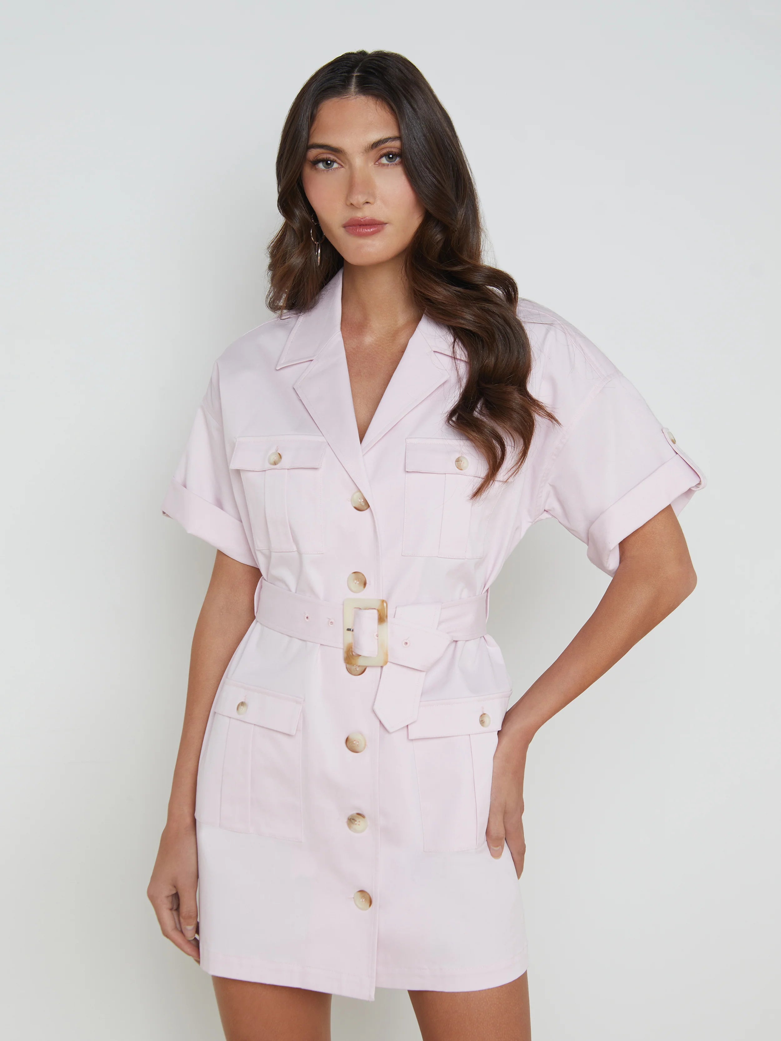 *FINAL SALE* Everest Safari Shirt Dress in Lilac Snow