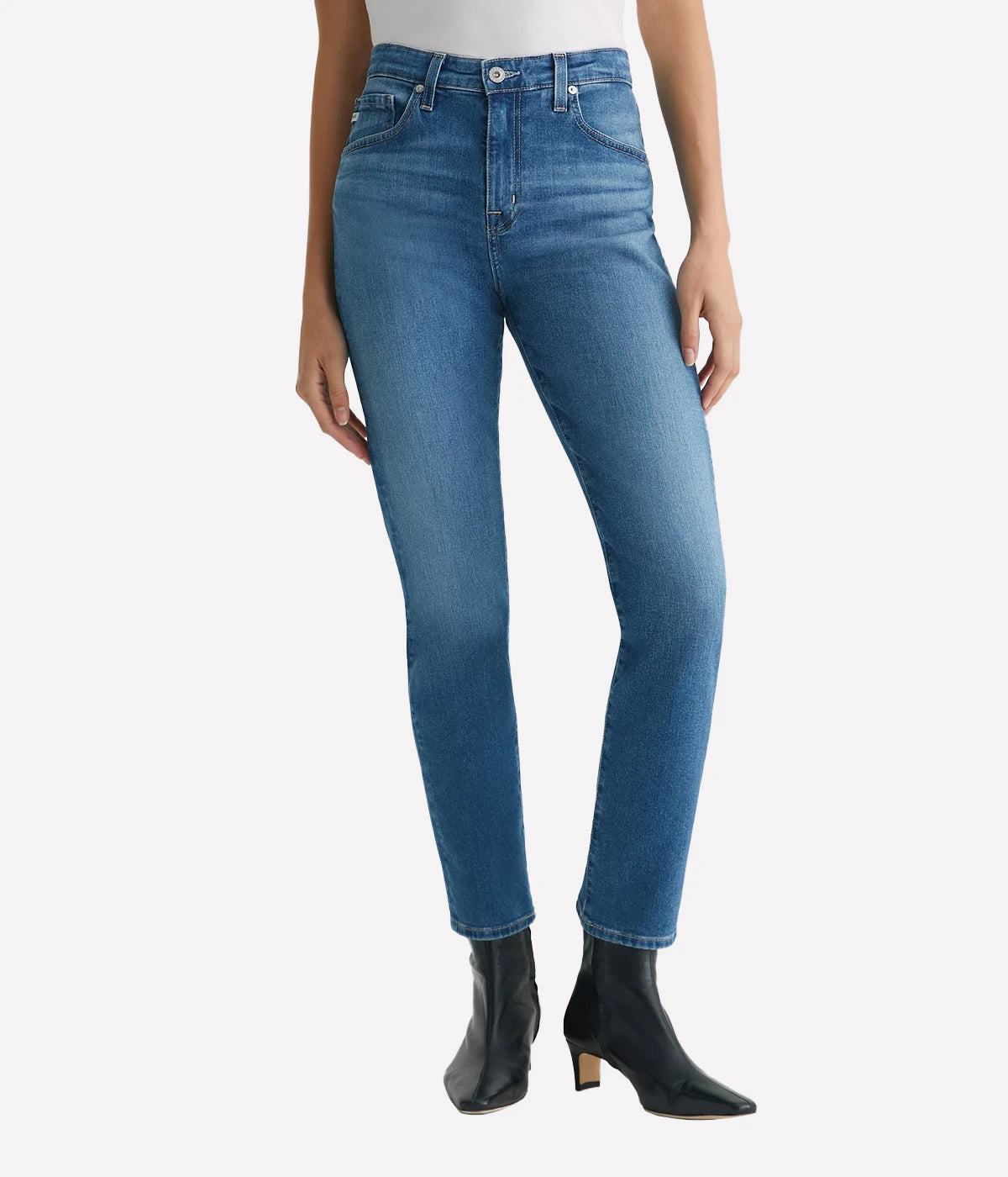 A relaxed five-pocket style with a slouchy slim fit in a medium blue wash with faded details. Cut from AG’s soft and supple Hyper Soft Bull Denim. Wash and wear this straight cut jean with everything in your closet.