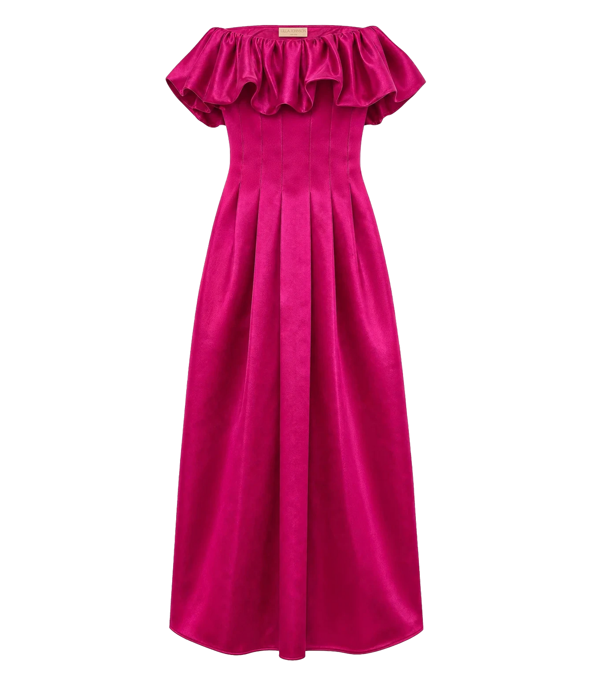 Ulla Johnson Cosima Strapless Satin Dress in Orchid front product view