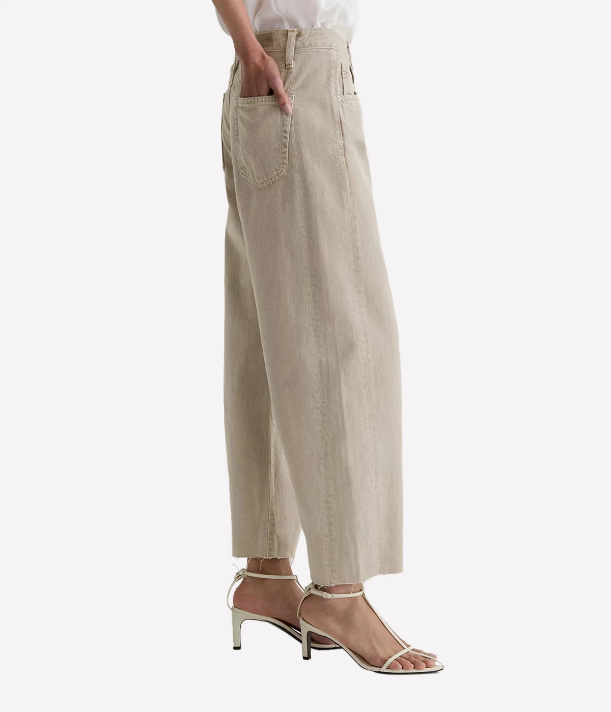 Hattie Crop Jean in Sulfur Light Taupe