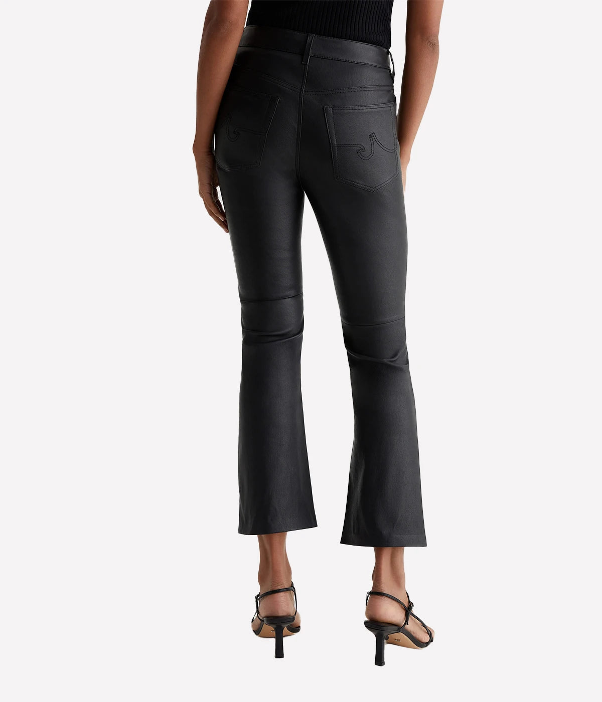 Farrah Boot Leather Crop in True Black