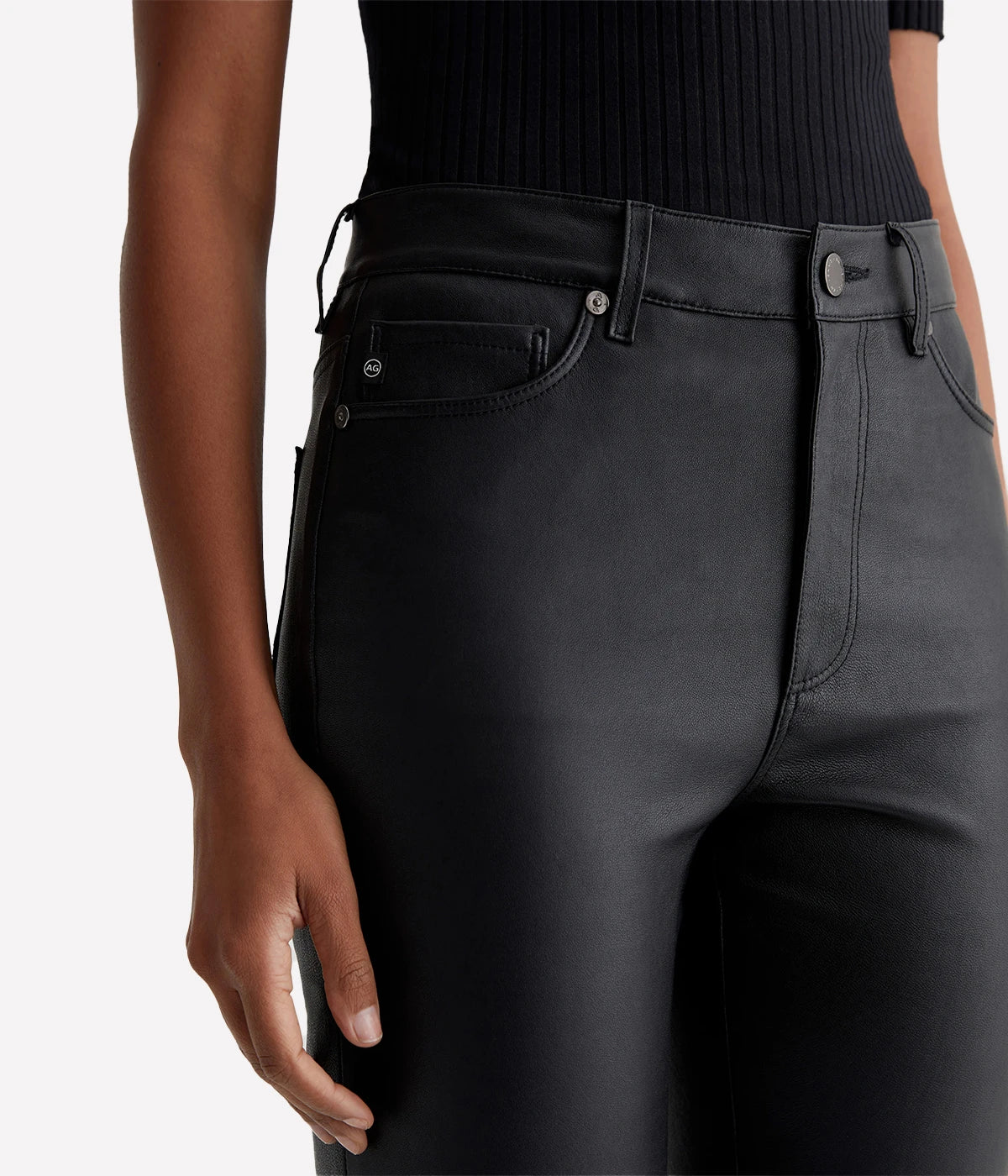 Farrah Boot Leather Crop in True Black