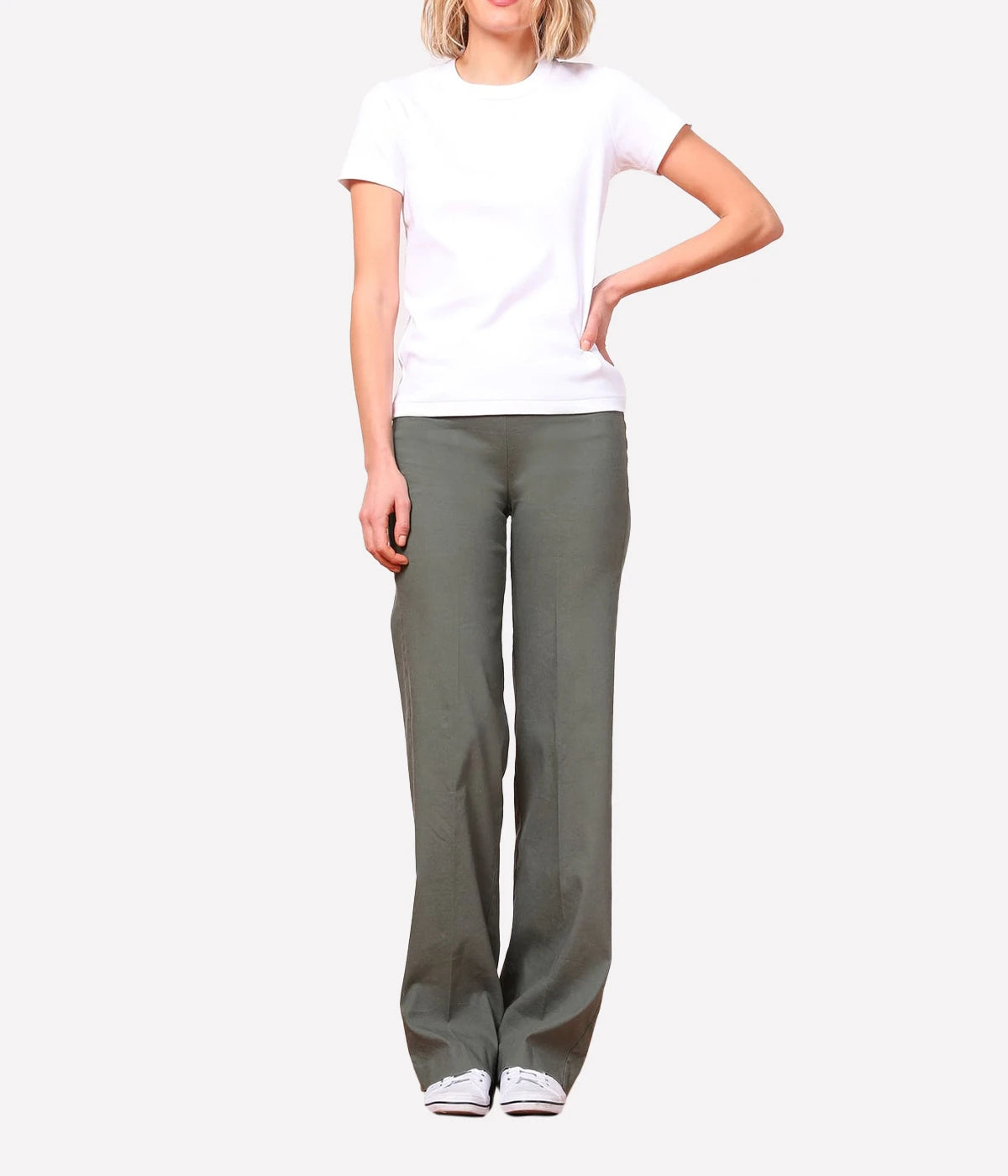 Flavia Linen Pant in Olive