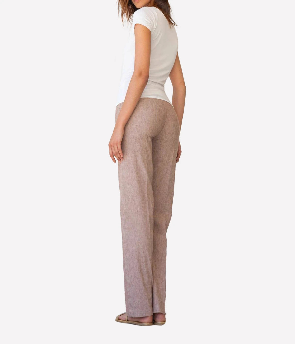 Flavia Pant in Linen Earth Melange