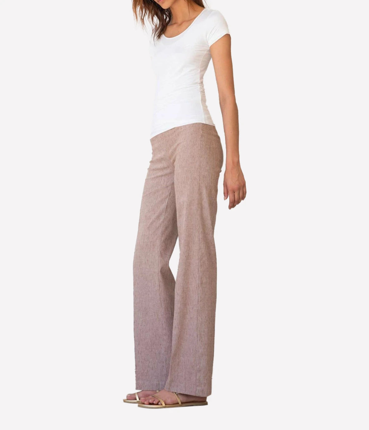 Flavia Pant in Linen Earth Melange