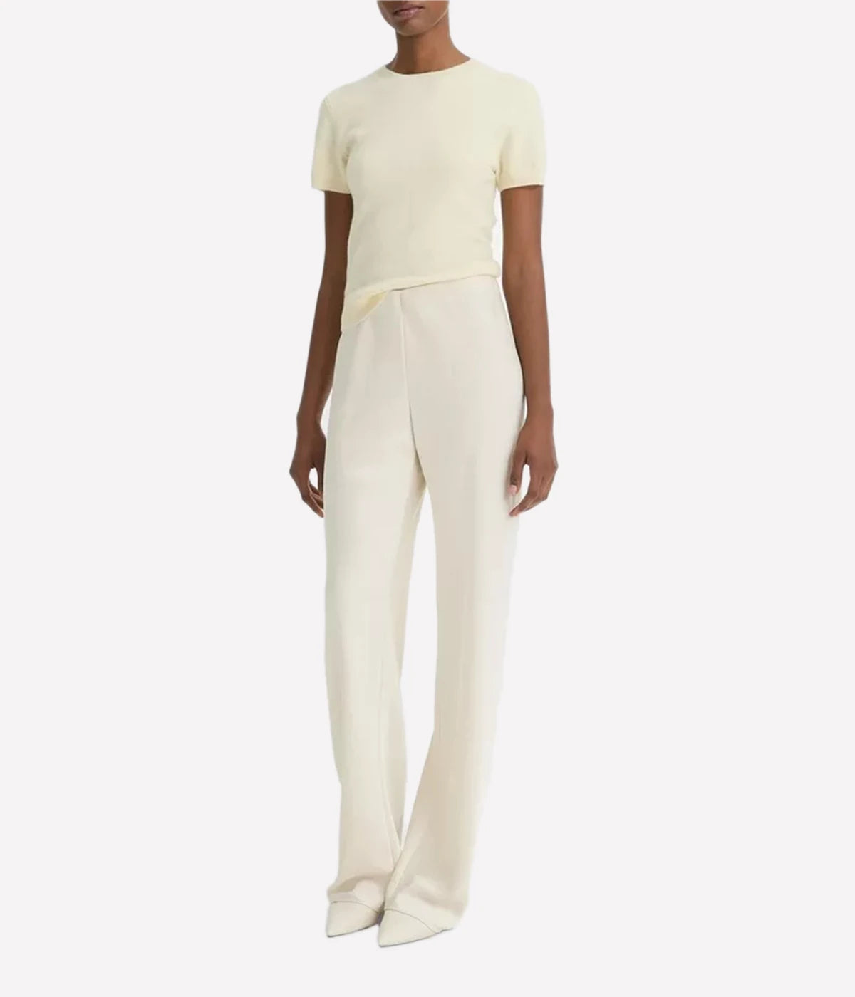 High Waist Fluid Satin Pant in Bona