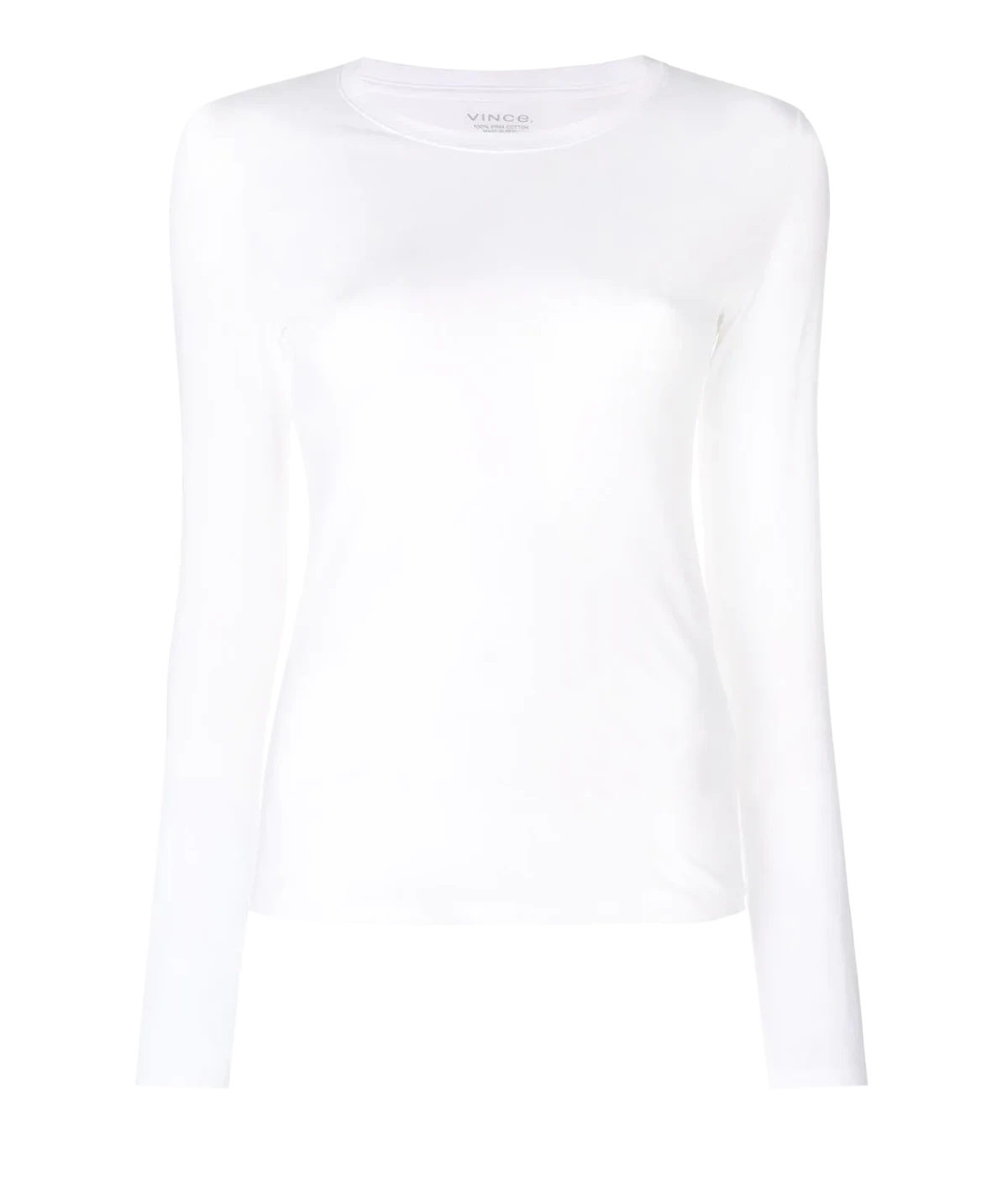 Essential Long Sleeve Crew in Optic White