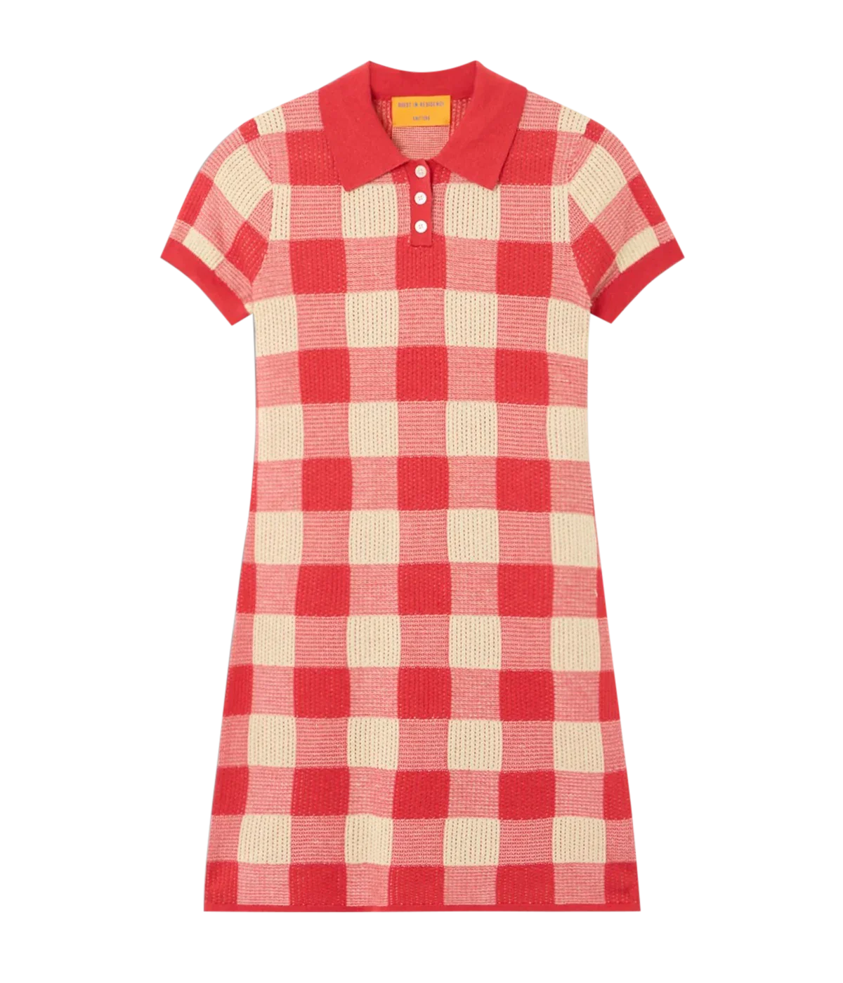 Gingham Polo Dress In Scarlet Mist