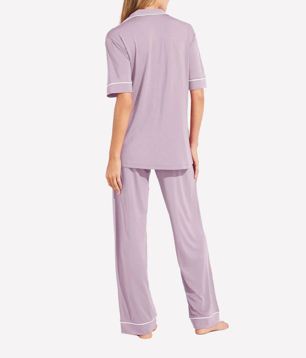 Gisele Short Sleeve PJ Set in Lavender Ivory