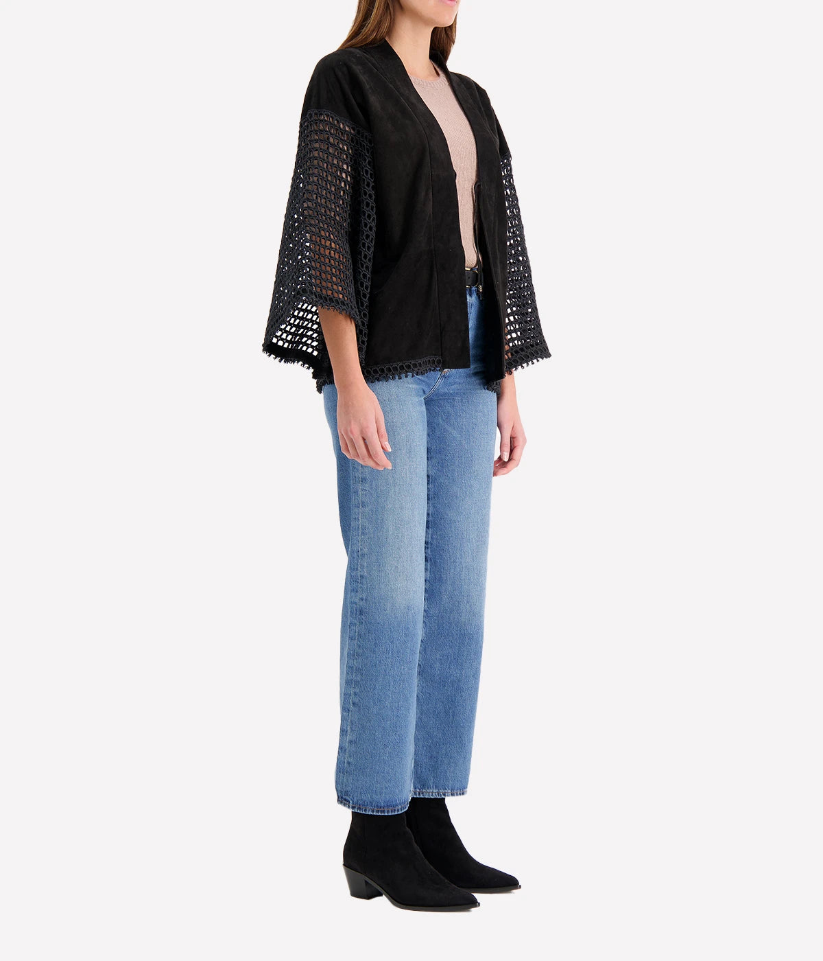 *FINAL SALE* Leather Kimono in Black