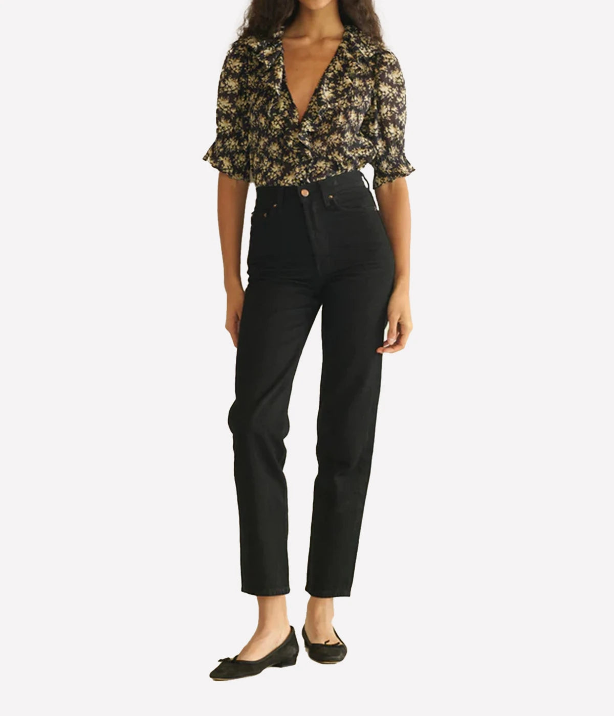 Henri Top in Noir Rosier Floral