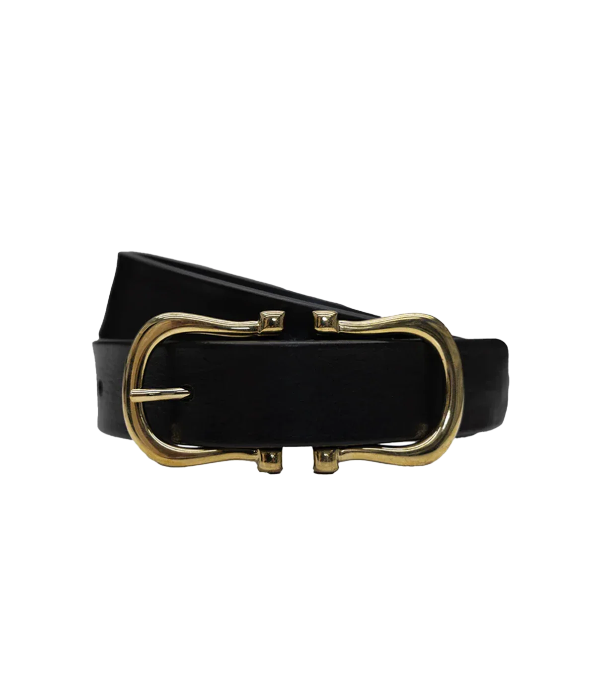 Baby Gold Nicky X Belt in Black