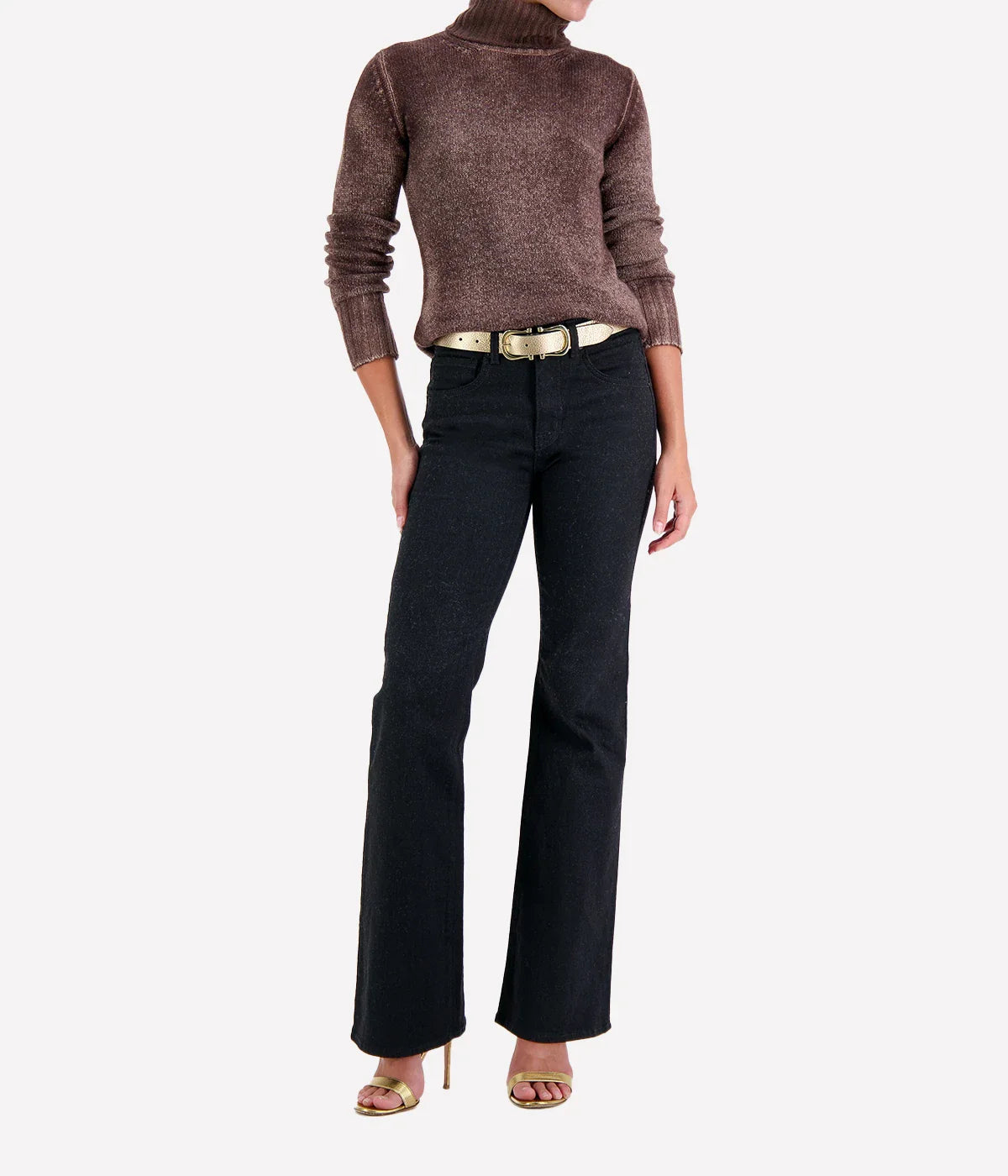 Hand Painted High Neck Pullover in Wisteria