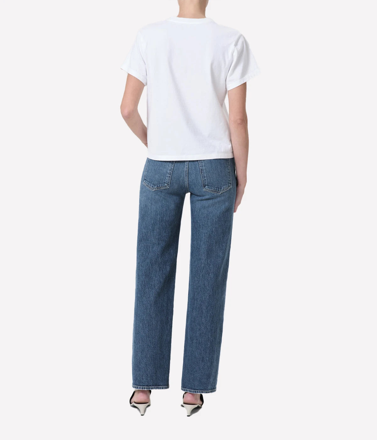 ALT Text: Harper Jean with a mid-rise, wide-leg silhouette in sustainable cotton blend. Ideal for casual or elevated styling.