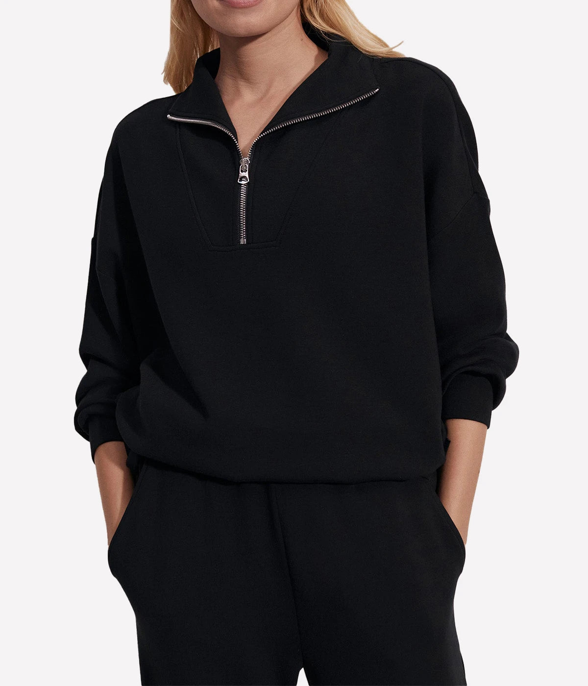 Hawley Half Zip Sweater in Black