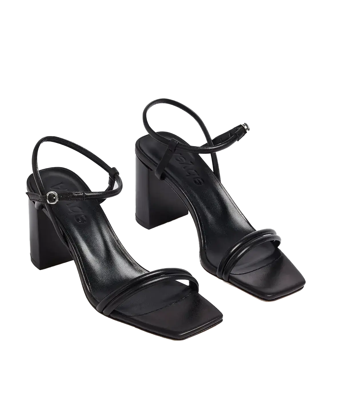 *FINAL SALE* Helene Laminated Nappa Leather Sandal in Black