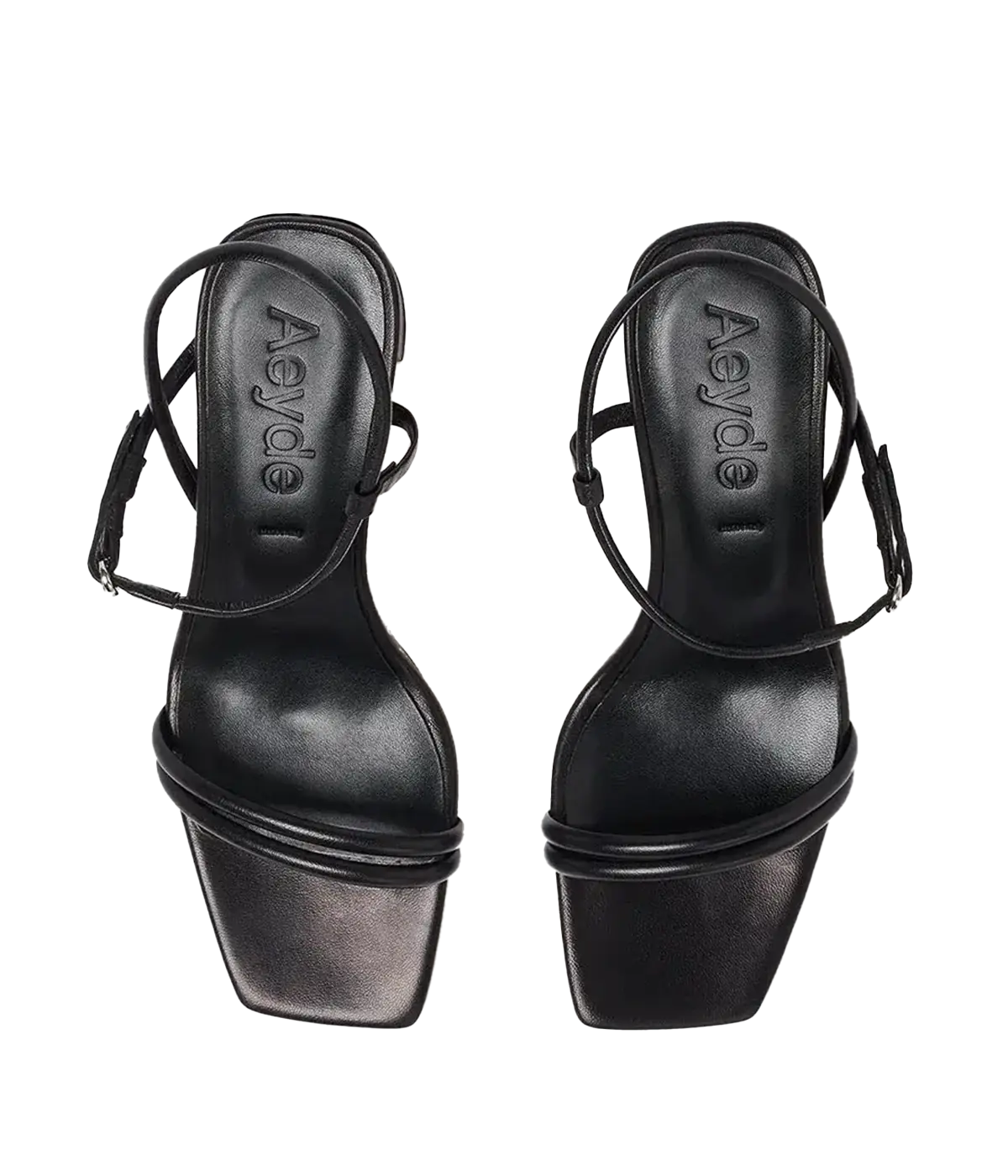 *FINAL SALE* Helene Laminated Nappa Leather Sandal in Black