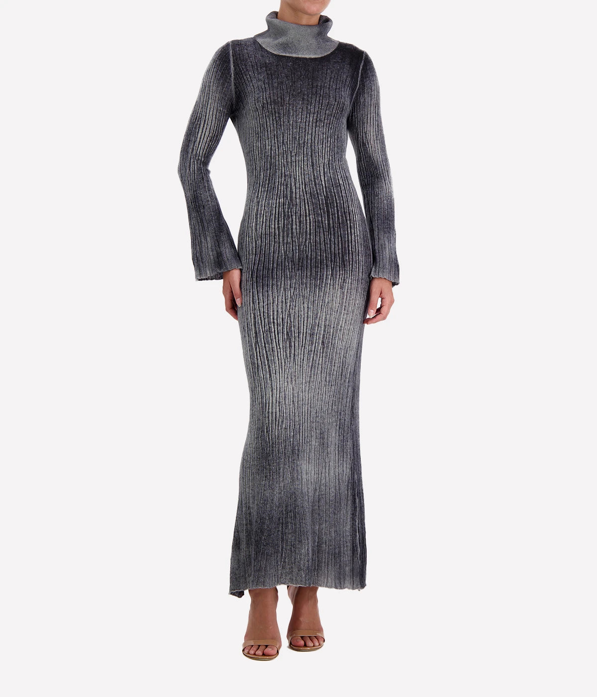 High Neck Light Cashmere Dress in Huskey