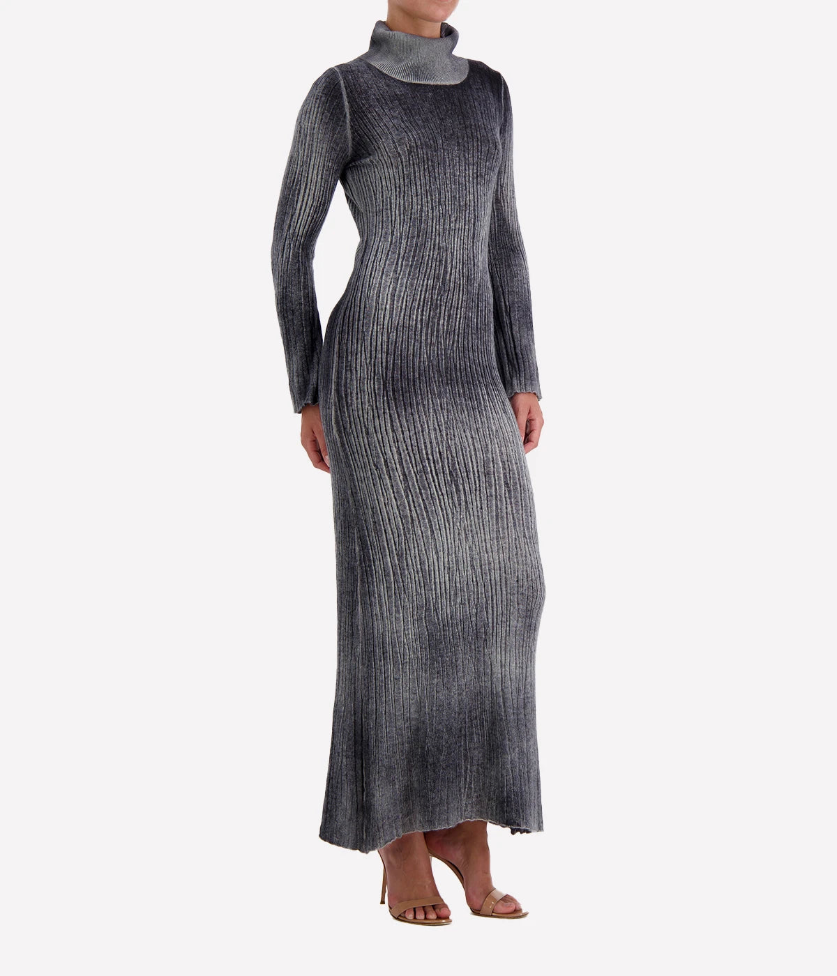 High Neck Light Cashmere Dress in Huskey