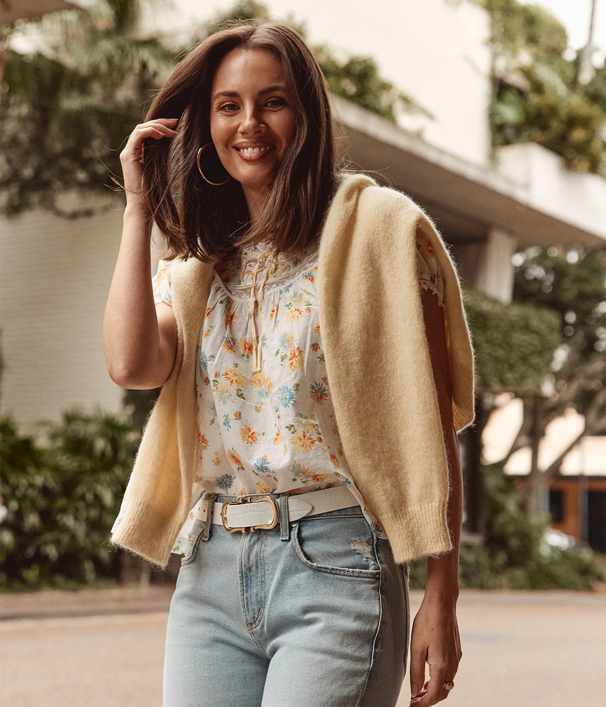 Emile Top In Dahlia Floral