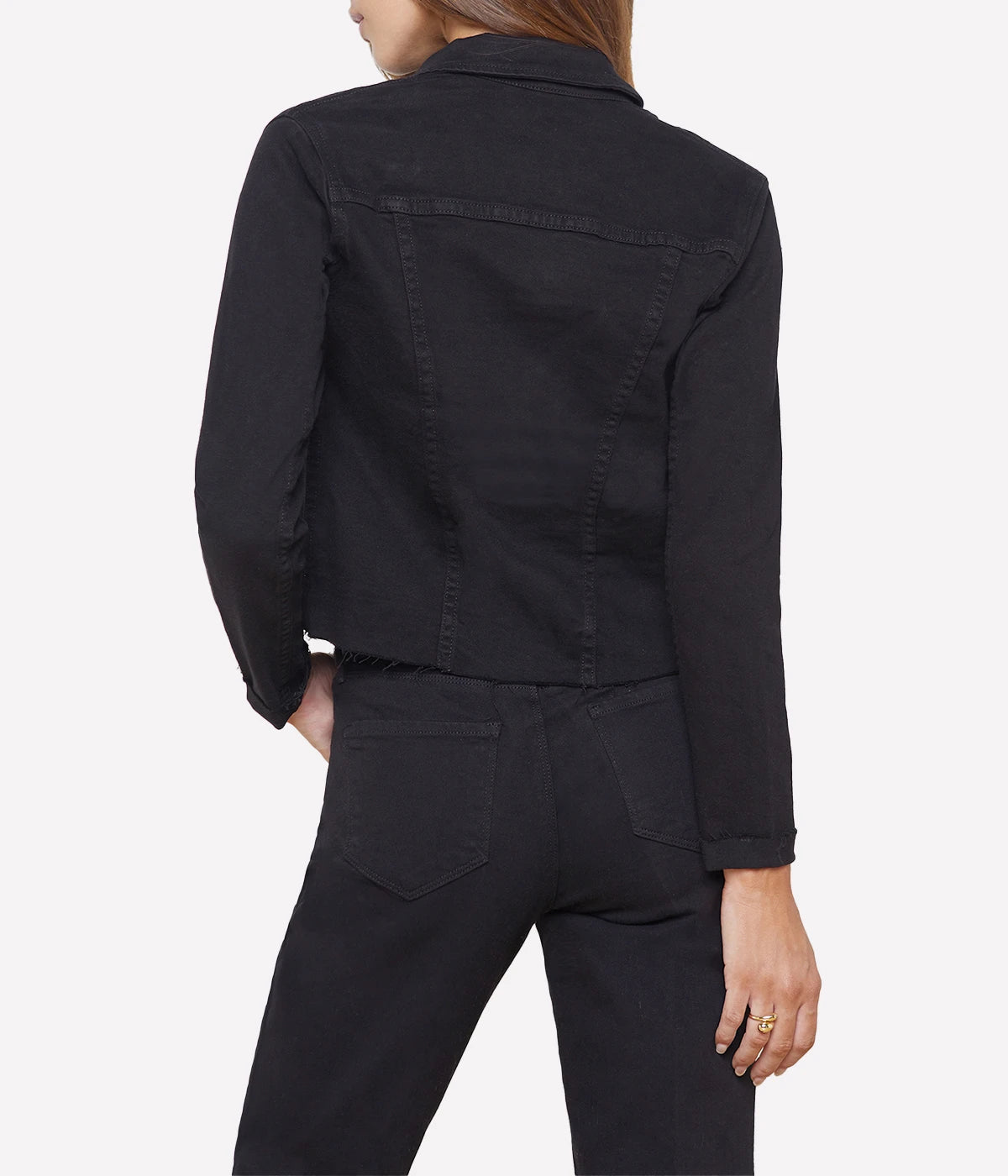 Janelle Slim Raw Jacket in Saturated Black