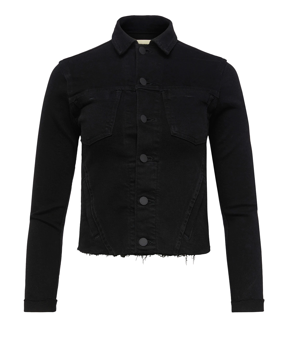 Janelle Slim Raw Jacket in Saturated Black