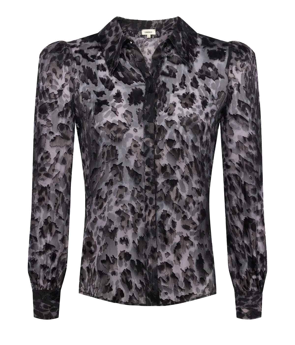 Jenica Blouse in Black Multi Oil Leopard