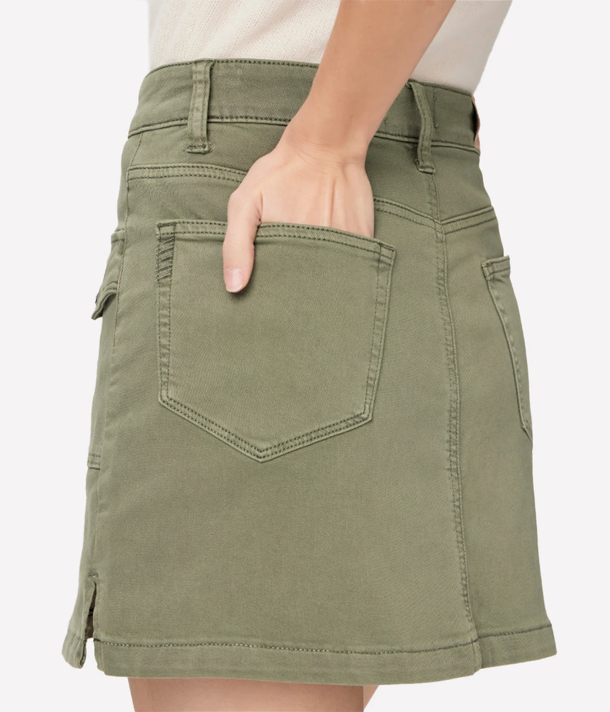 *FINAL SALE* Jessie Denim Skirt in Vintage Green Ivy