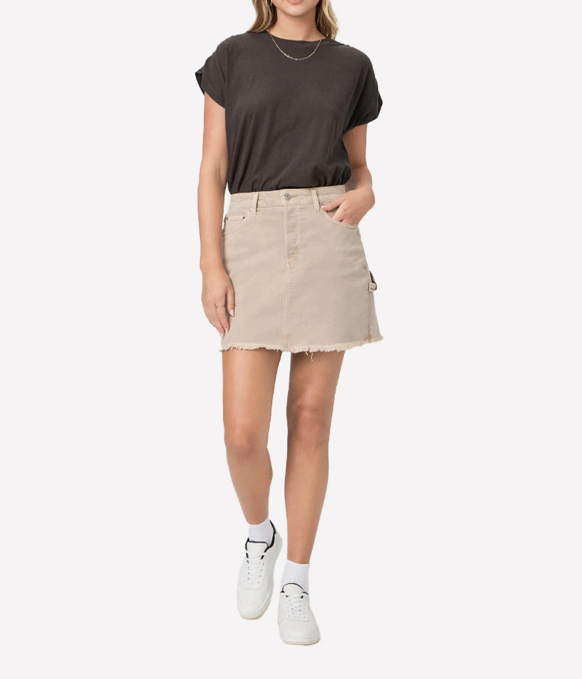 Jessie Denim Skirt in Vintage Soft Sand