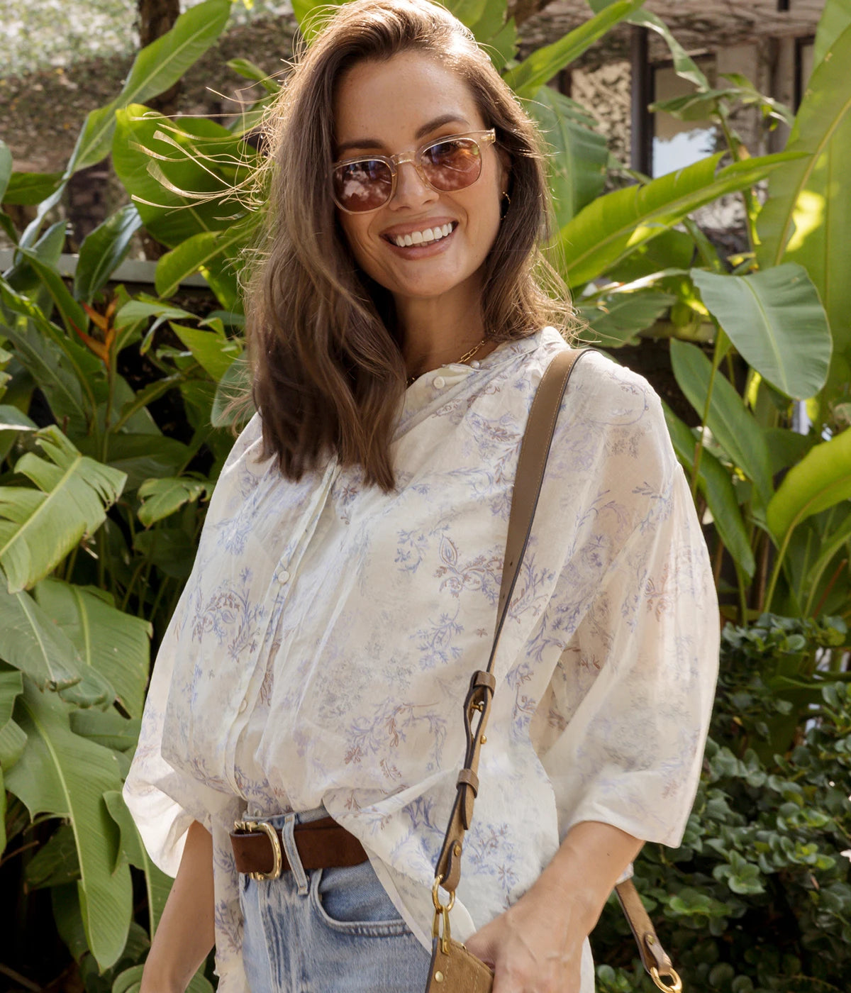 Nontiscordardime Voile Bohemian Shirt In Glicine