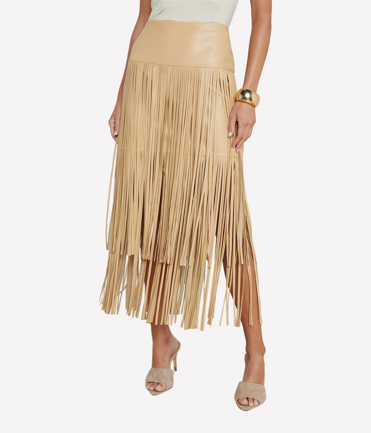 *FINAL SALE* Karolina Fringe Skirt in Croissant