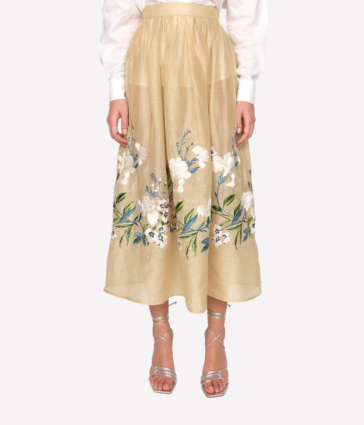 *FINAL SALE* Katrina Skirt in Sand Embroidery