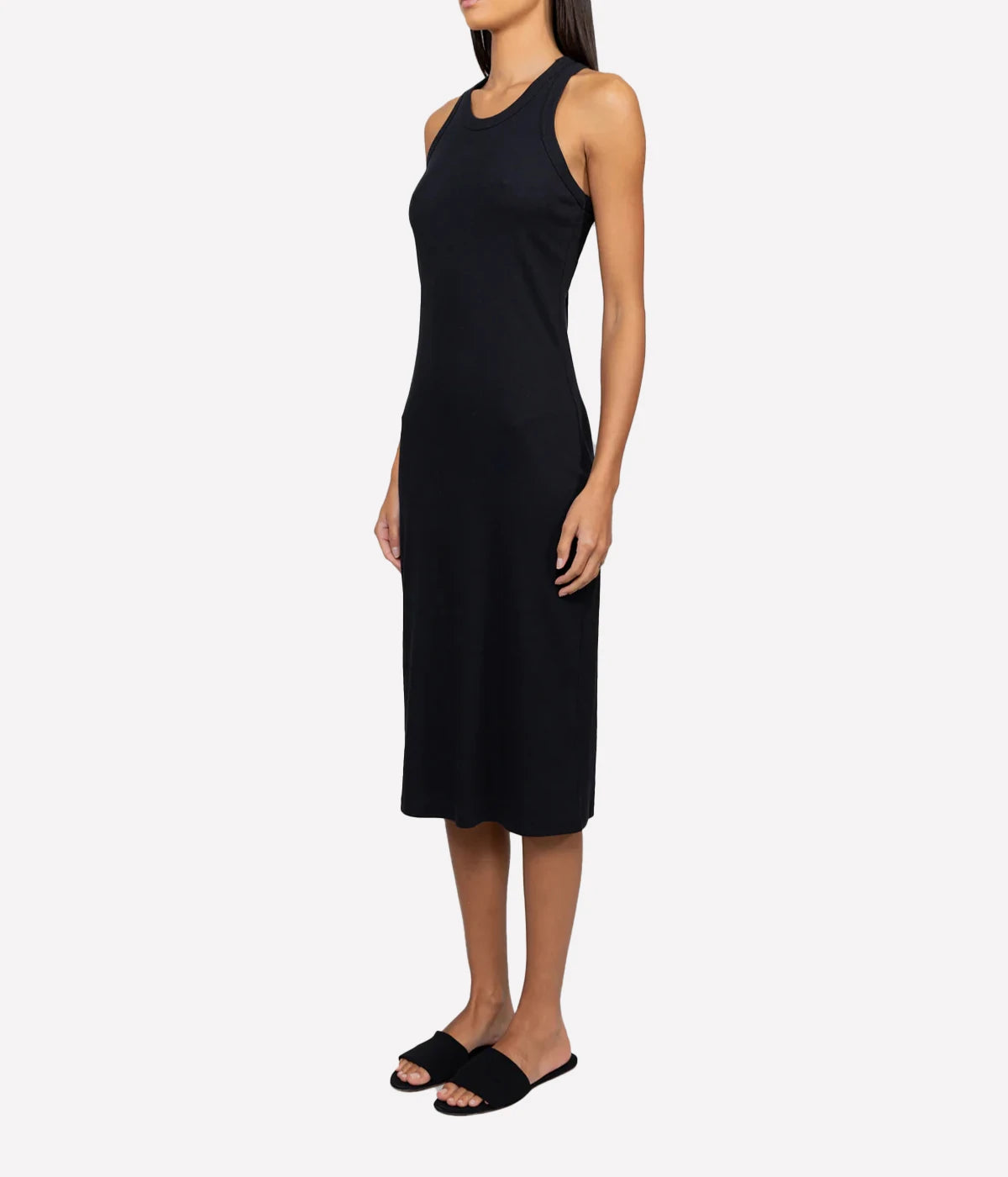 *FINAL SALE* Kelly Racerback Midi Dress in Black