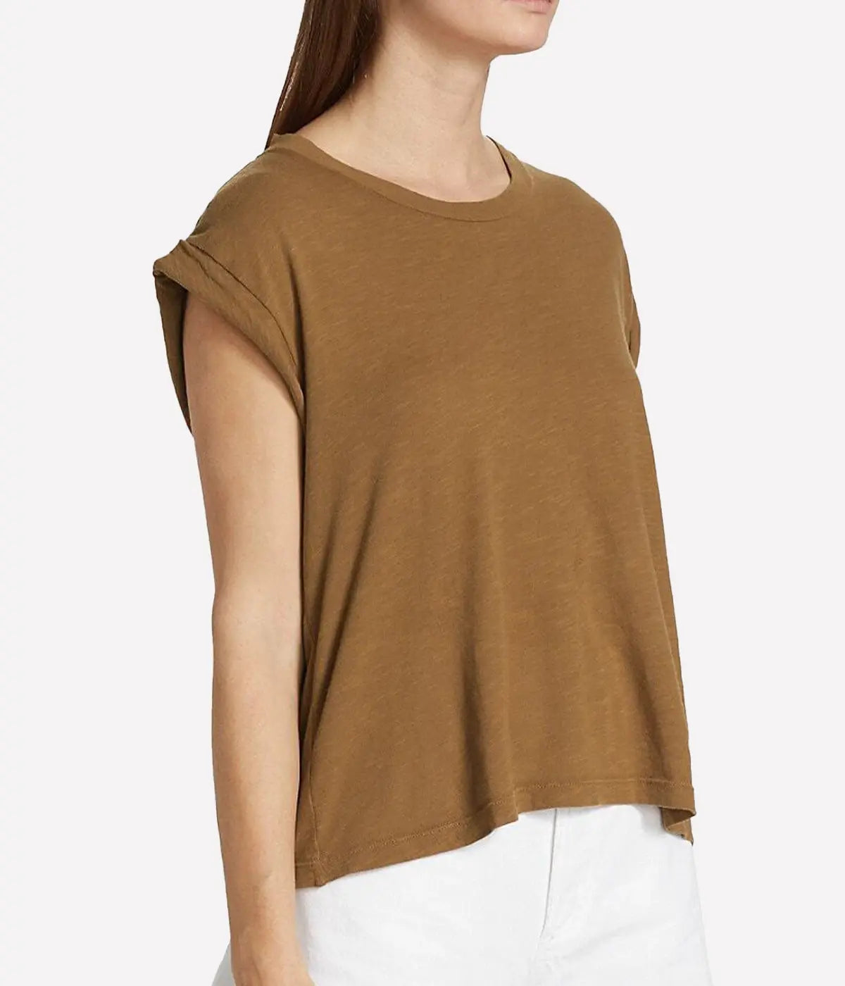 Kelsey Roll Sleeve Tee in Malt Ball