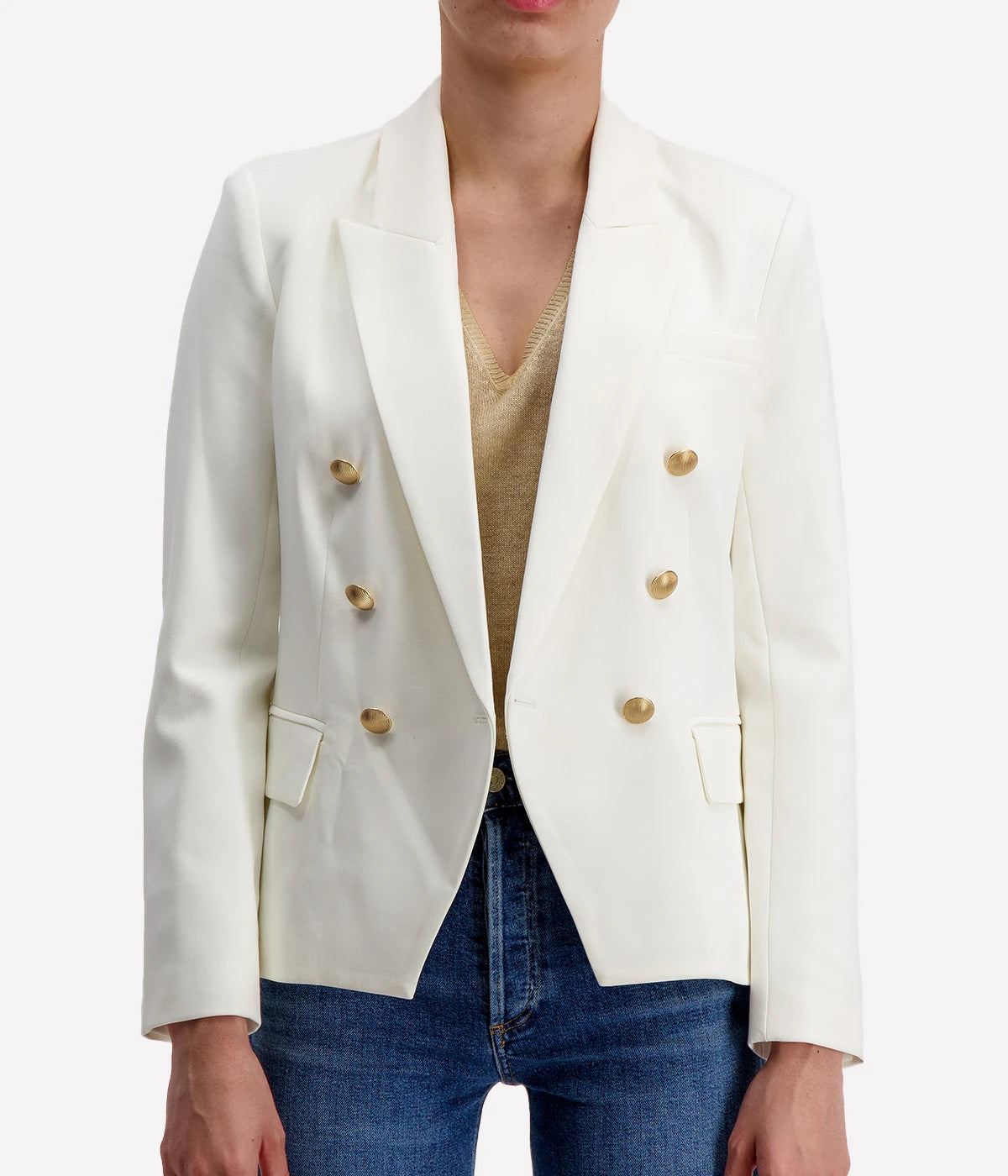 Kenzie Fitted Blazer in Ivory White