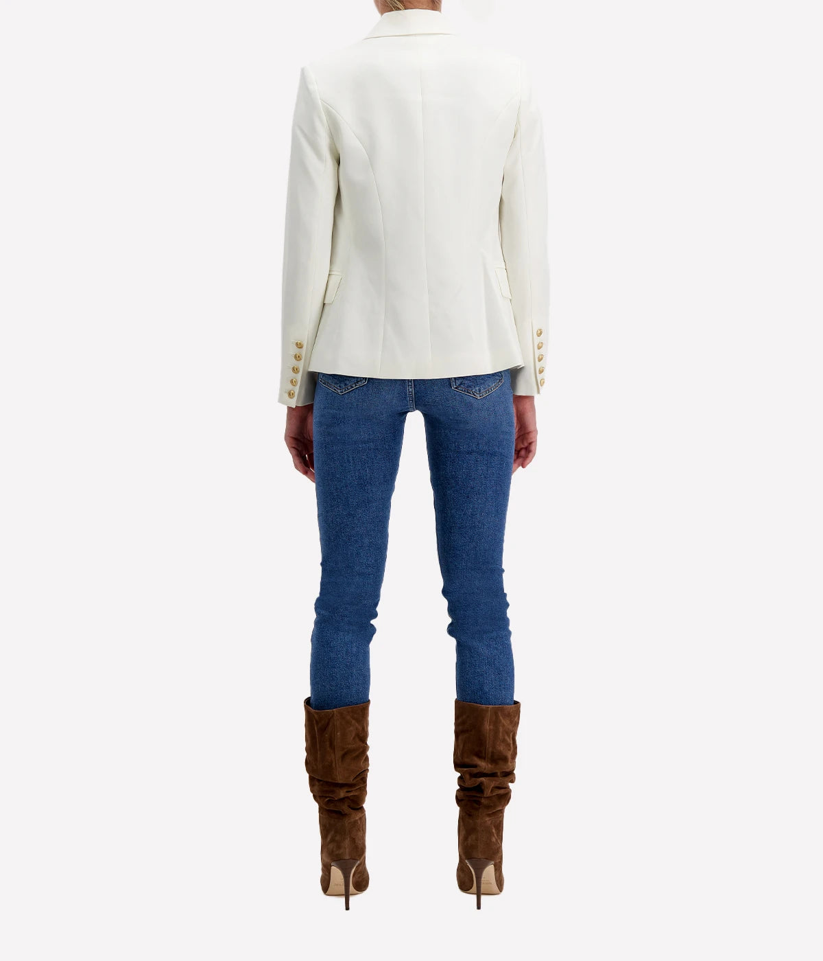 Kenzie Fitted Blazer in Ivory White