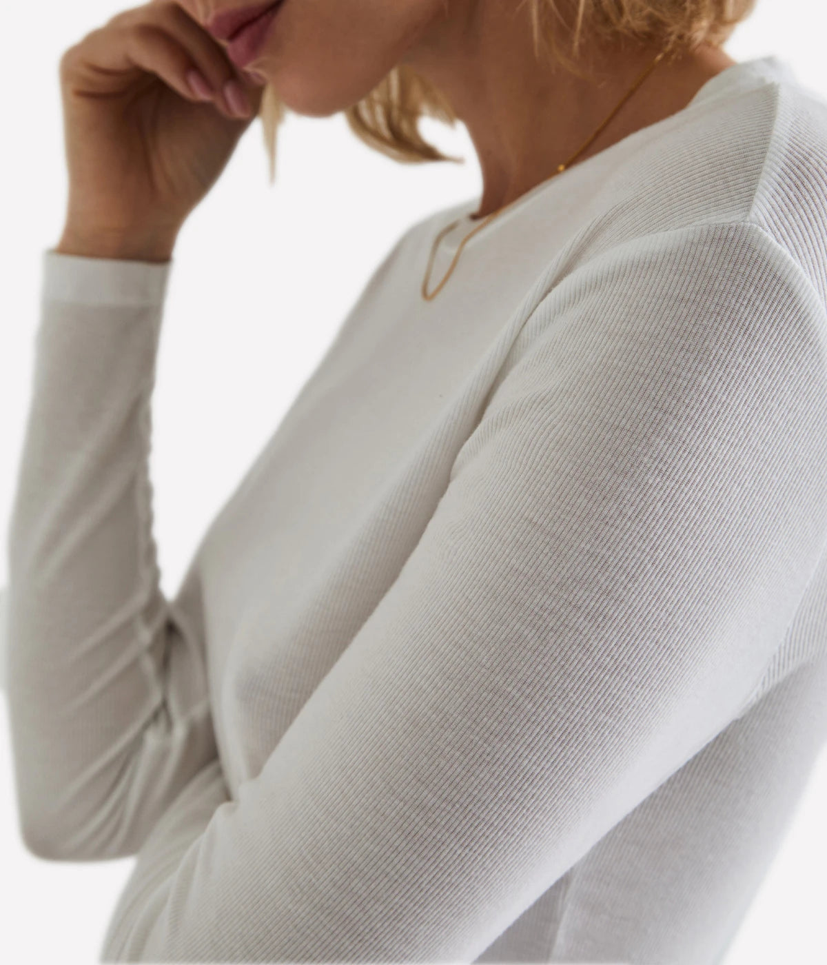 LB Long Sleeve Top in True White