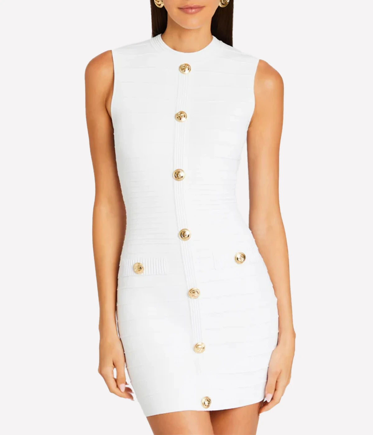 Laurel Knit Dress in Optic White