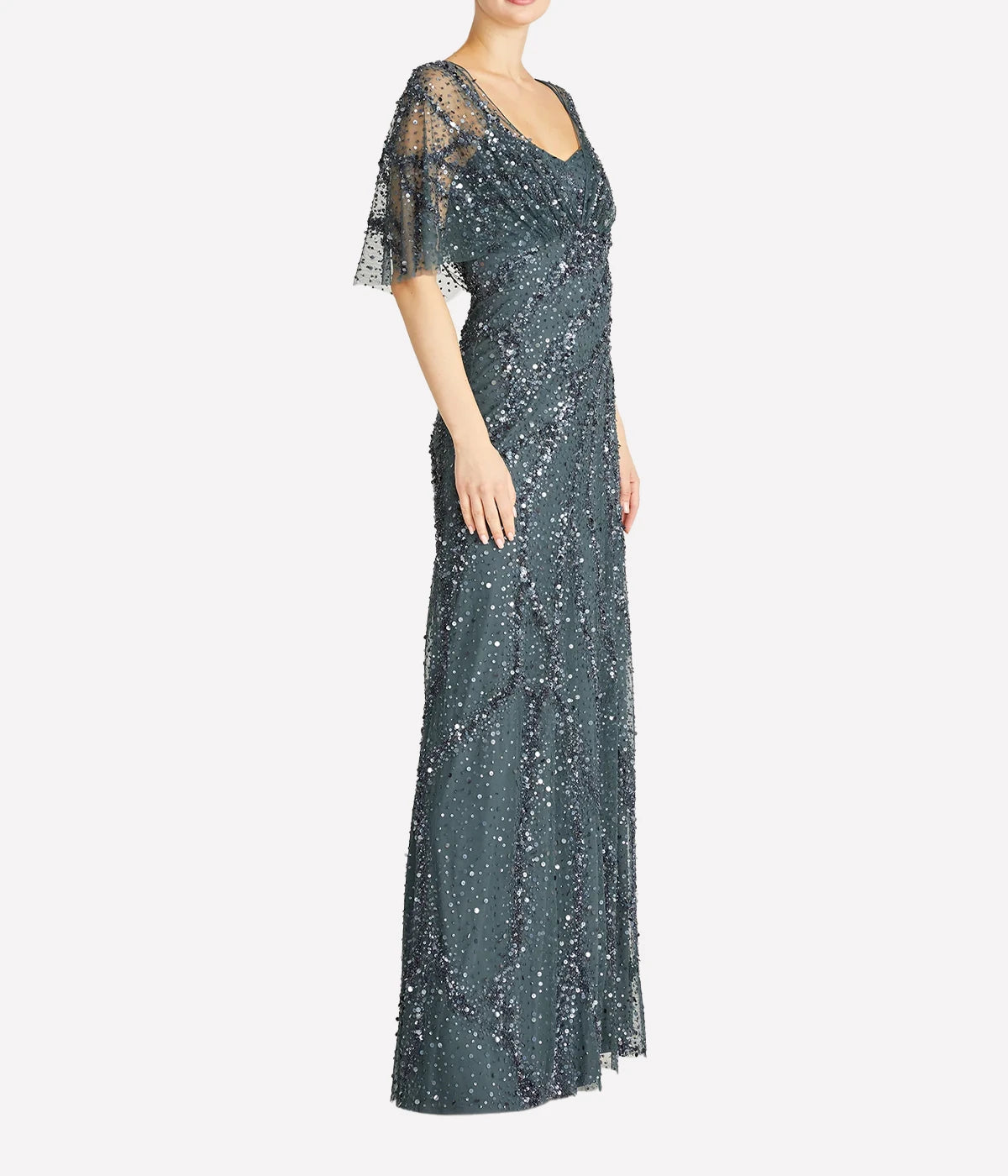 *FINAL SALE* Lavinia Beaded Gown in Nile Blue