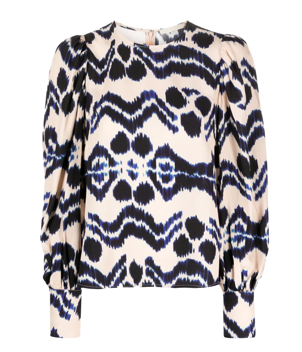 Long Sleeve, cuff, crew neckline, blouse, all over abstract print. Perfect for you next outing, this easy top from Ulla Johnson will dress up any jean outfit.